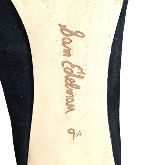 SAM EDELMAN Suede Pointy Toe Pumps Heels Black 9.5 - Picture 10 of 10